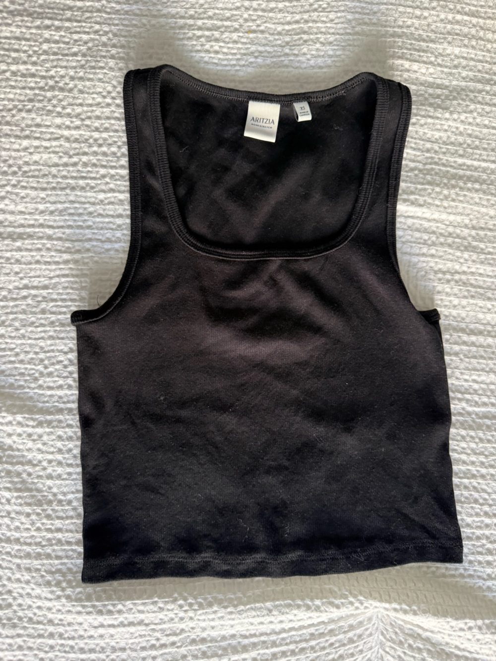 Aritzia Homestretch Black Ribbed Tank Top
